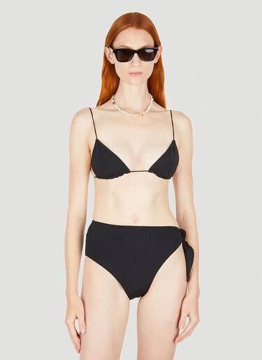 Ziah Asymmetrical Tie Bikini Bottoms Black zia0249012