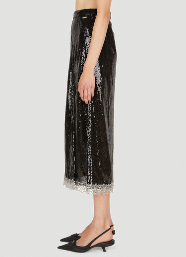 Koché Sequin Mid Length Skirt Black kce0249007