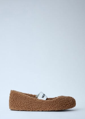 Moon Boot Shearling Ballerina Flats Brown mnb0363001