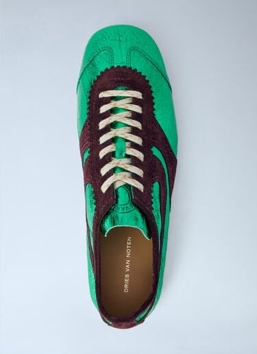 Dries Van Noten Metallic Panel Sneakers Green dvn0264053