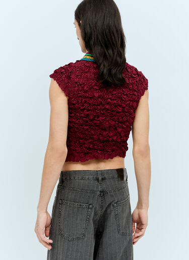 Brain Dead Crochet Collar Kass Shirt Burgundy bra0156014