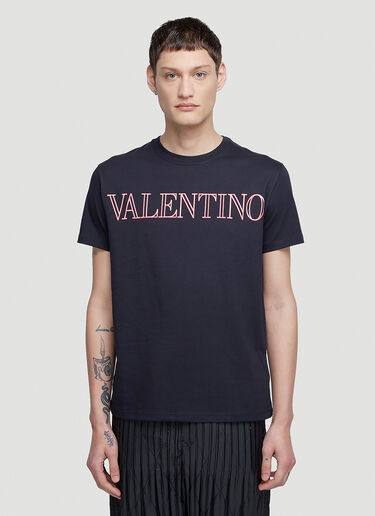 Valentino Logo Print T-Shirt Navy val0147005