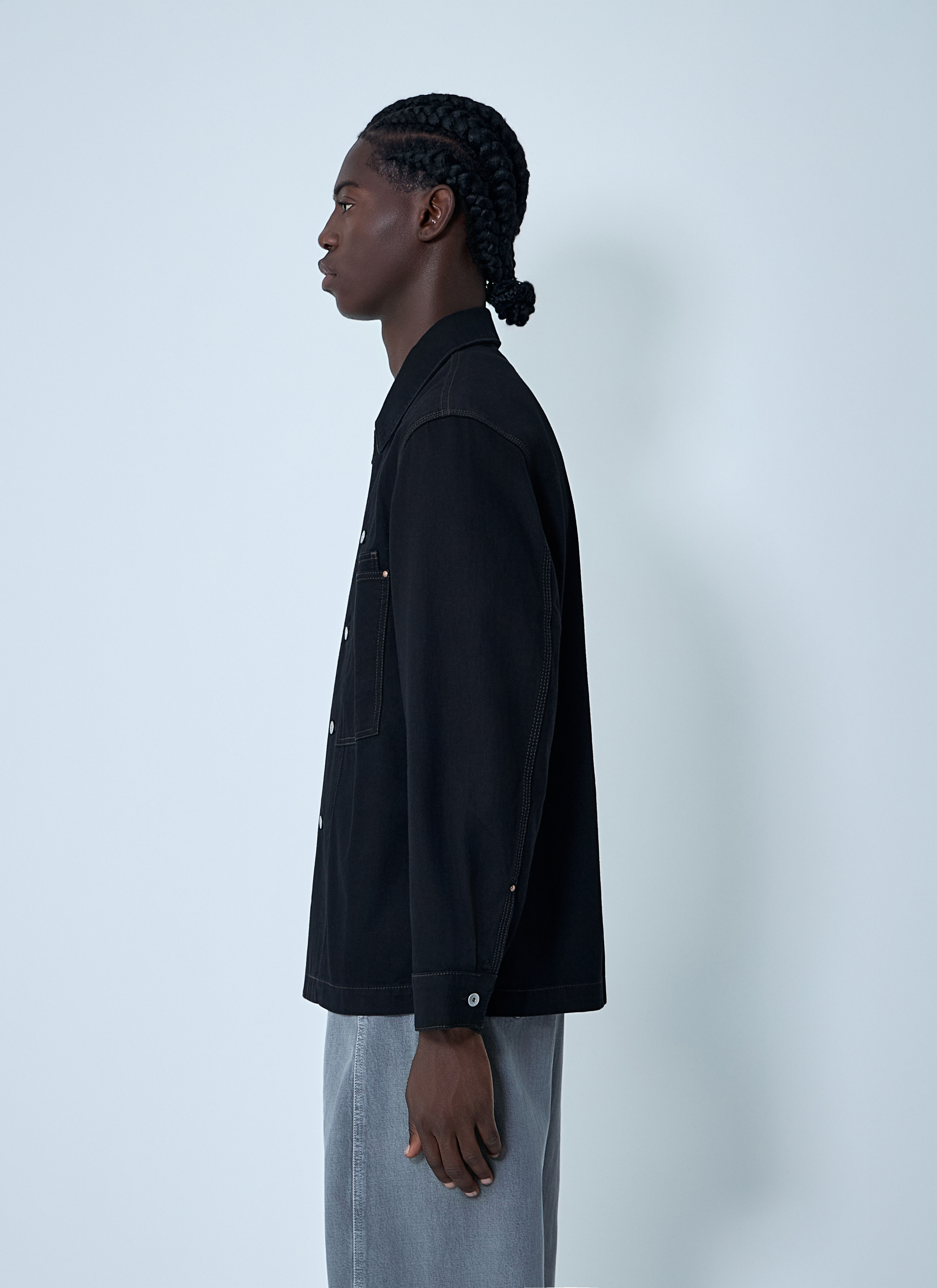 Lemaire Men's' Workwear Overshirt in Black | LN-CC®