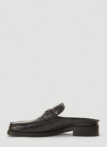 Martine Rose Arches Embossed Text Loafers Black mtr0142017