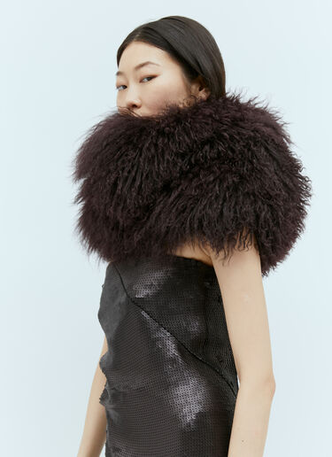 ムートン襟 Ann Demeulemeester ムートン襟 パープル ann0254015