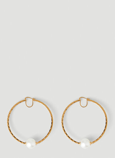 Versace Pearl Greca Hoop Earrings Gold vrs0250025