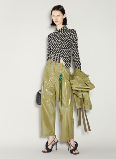 Song for the Mute Glossy Vinyl Pants Olive sfm0254006