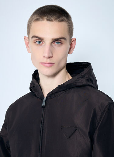 Prada Silk Hooded Jacket Brown pra0159035