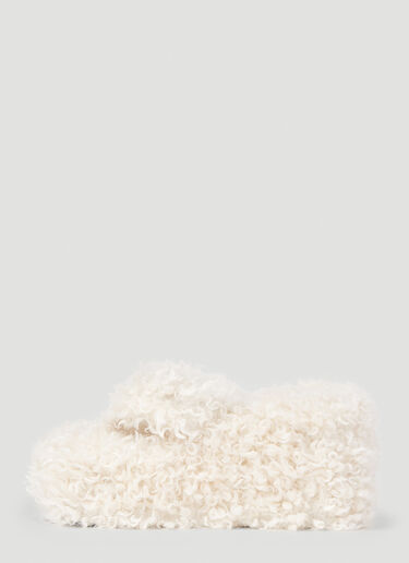Coperni Fluffy Branded Wedge Sandal White cpn0253018