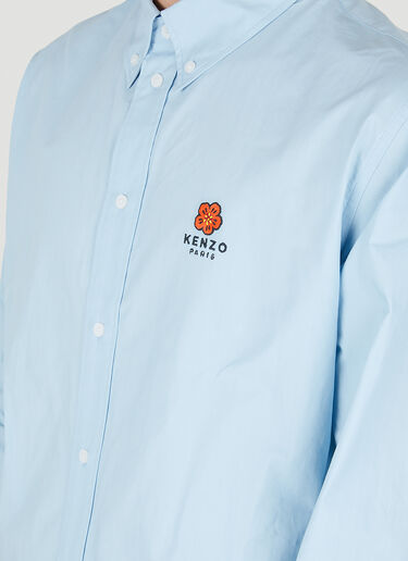 Kenzo Crest Logo Embroidery Shirt Light Blue knz0150017