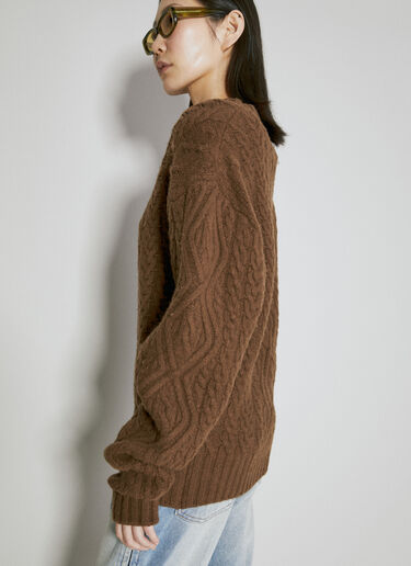 Martine Rose Wool Cable Knit Sweater Brown mtr0253008