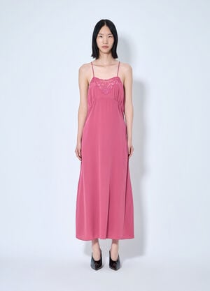 Chloé Spaghetti Strap Slip Dress Pink chl0264011