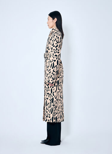 Sportmax Animal-Print Trench Coat Beige spx0259001