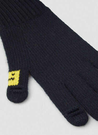 Acne Studios Evil Face Intarsia Gloves Black acn0145019