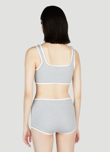 Logo Rib Crop Top Miu Miu Logo Rib Crop Top Grey miu0254028