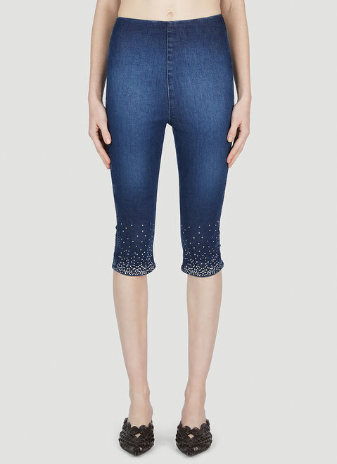 Balmain Embellished Capri Jeans Grey bln0253009
