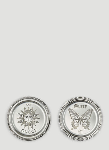 Gucci Set of Two Sun and Butterfly Coasters Silver wps0680045
