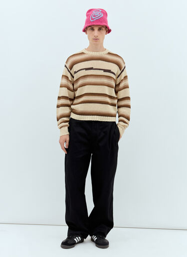 Stüssy 同色系条纹针织衫 米色 sts0157004