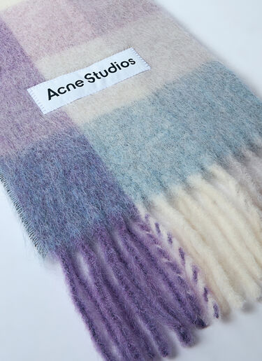 Acne Studios Mohair Check Scarf Purple acn0259018
