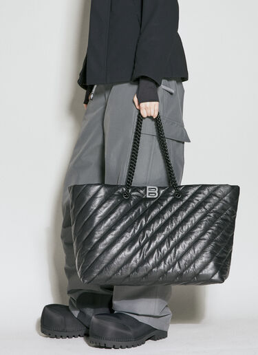 Balenciaga Crush Large Carry All Tote Bag Black bal0255069