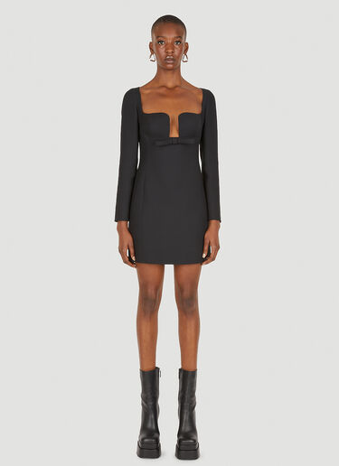 Valentino Crepe Couture Cut Out Mini Dress Black val0250002