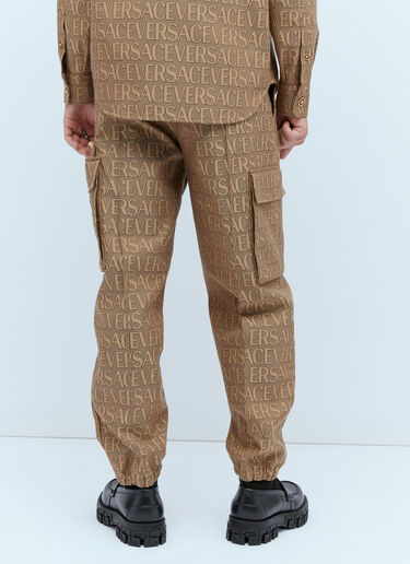 Versace Logo Jacquard Cargo Pants Brown ver0153012