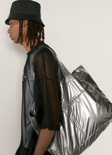 Rick Owens x Champion Logo Embroidery Tote Bag Silver roc0157007