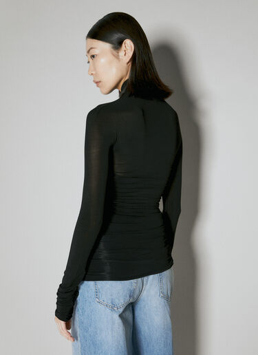 Semi-Sheer Cross Top Saint Laurent Semi-Sheer Cross Top Black sla0253022