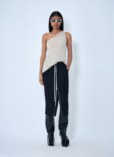 Rick Owens Elasticated Midi Skirt Black ric0263032