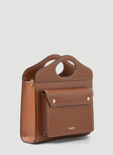 Burberry 탑스티치 포켓 핸드백 브라운 bur0247080