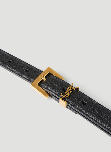 Saint Laurent Logo Plaque Belt Black sla0249195