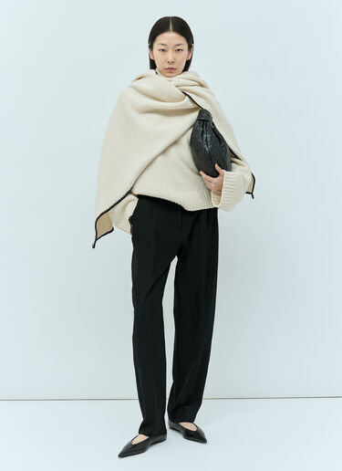 Embroidered Wool Cashmere Scarf TOTEME Embroidered Wool Cashmere Scarf Beige tot0255052