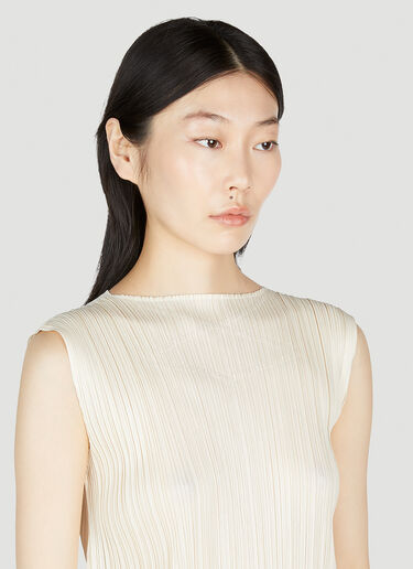 Pleats Please Issey Miyake Pleated Dresses Cream plp0253003