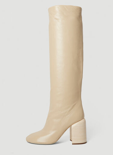 Jil Sander Nikky Stacked Heel Boot Beige jil0246017