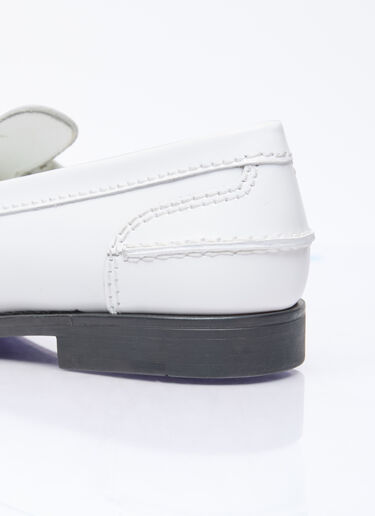 Miu Miu Leather Penny Loafers White miu0254083