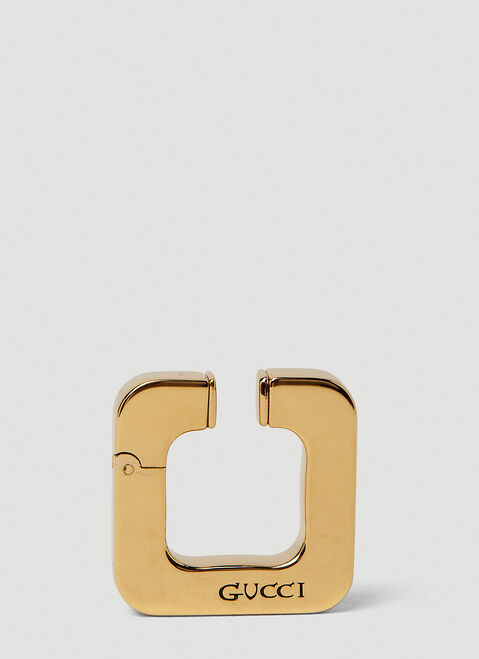Gucci Logo Engraved Ear Cuff Black guc0251152