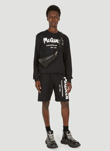 Alexander McQueen Graffiti Logo Print Sweater Black amq0149017