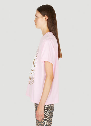 GANNI Logo Print T-Shirt Pink gan0250014