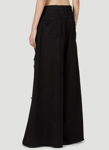 Dolce & Gabbana Kim Extreme Wide Leg Distressed Jeans Black dol0252003