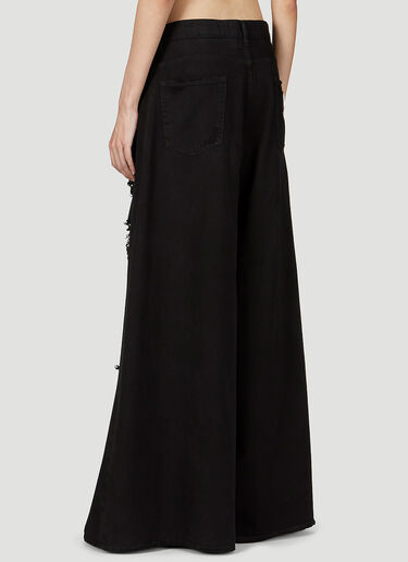 Kim Extreme Wide Leg Distressed Jeans Dolce & Gabbana Kim Extreme Wide Leg Distressed Jeans Black dol0252003