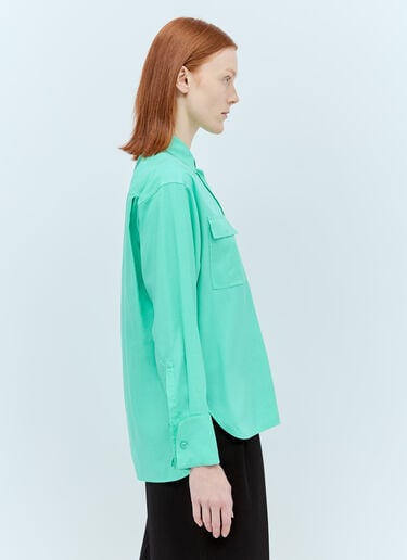 Max Mara Flap Pockets Silk Shirt Green max0256052
