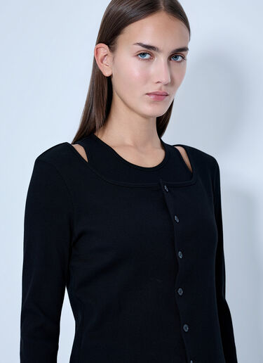 LN-CC® - LIMI Feu: C/ Rib Layered Cardigan T - Black LIMI Feu C/ Rib Layered Cardigan T Black lmf0263004