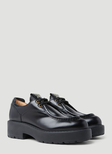 Logo Lace-up Shoes Miu Miu Logo Lace-up Shoes Black miu0254033