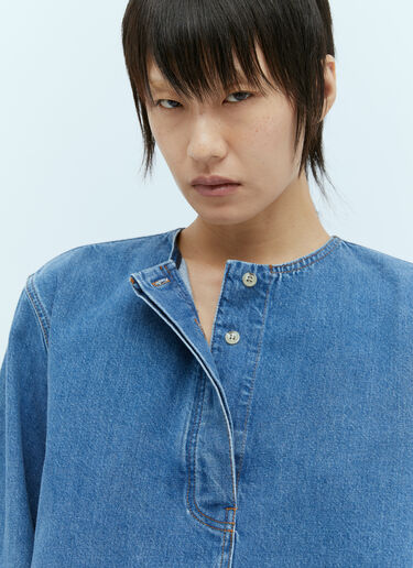 TOTEME Collarless Denim Shirt Blue tot0256002