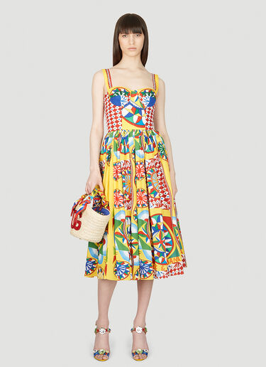 Dolce & Gabbana Carretto Print Bustier Dress Multicolour dol0253005