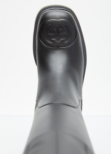Gucci Interlocking G High Leather Boots Black guc0255062