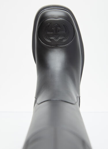Interlocking G High Leather Boots Gucci Interlocking G High Leather Boots Black guc0255062