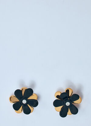 Marni Enameled Metal Flower Pop Earrings Black mni0259003