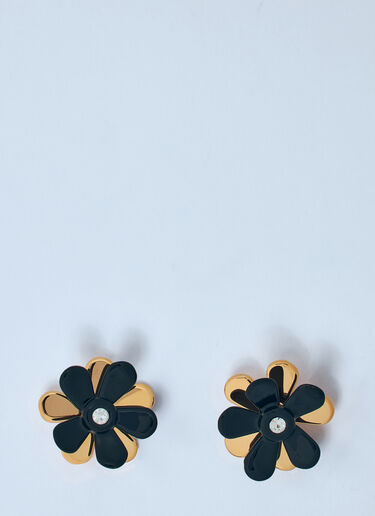 Marni Enameled Metal Flower Pop Earrings Black mni0259029