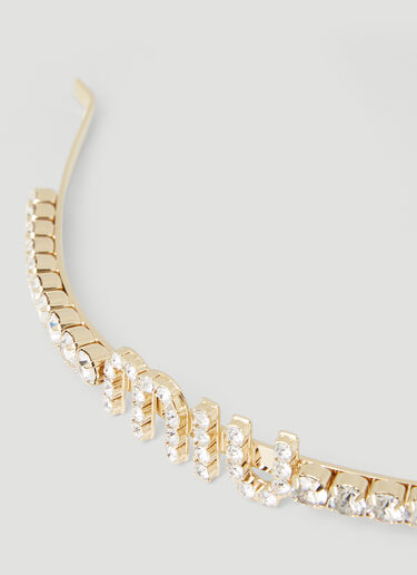 Miu Miu Crystal Embellished Headband Gold miu0252066